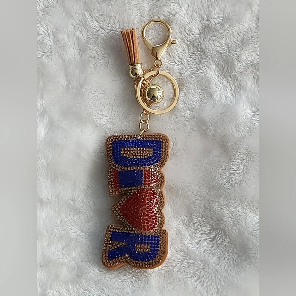 Designer-Inspired Brown/Gold Keychain Luxury Bag Charm